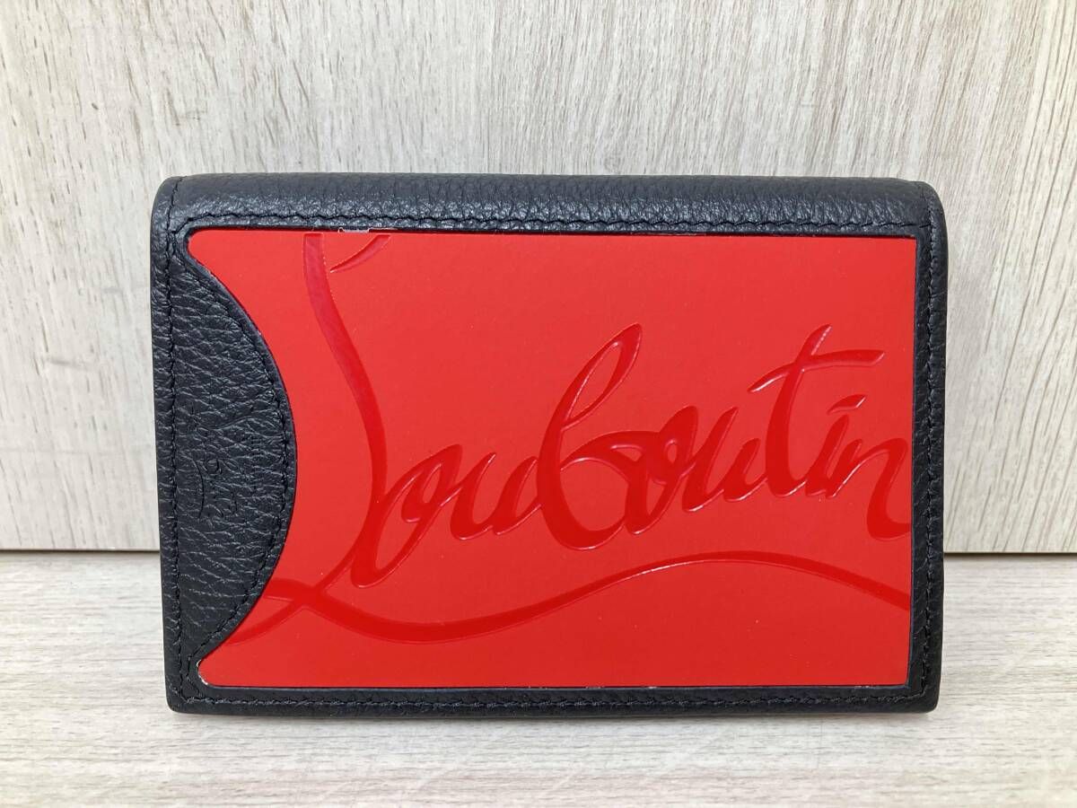Christian Louboutin クリスチャンルブタン 二つ折りカードケース レッド ブラック 3195057