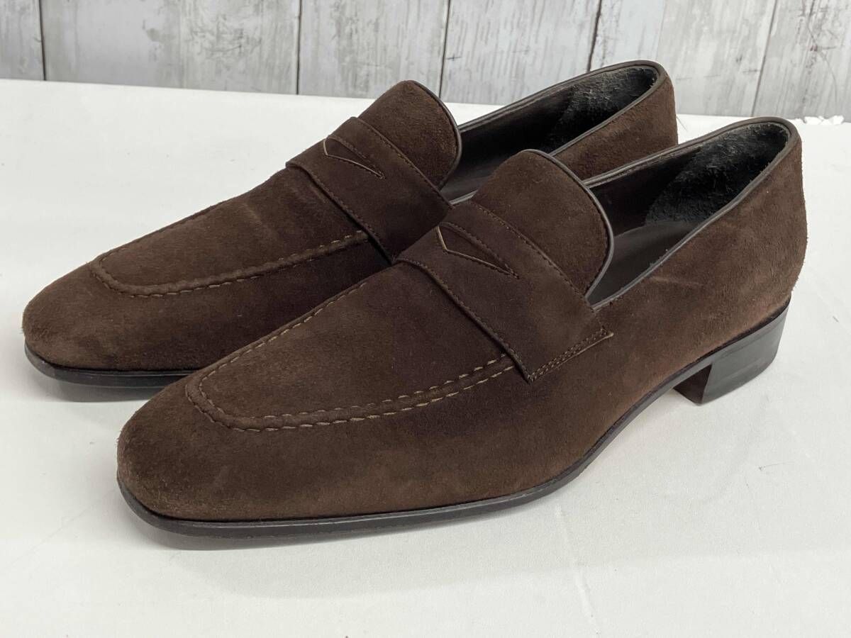 スエードローファー フェランテ スリッポン イタリア製 size 6.5 ブラウン
