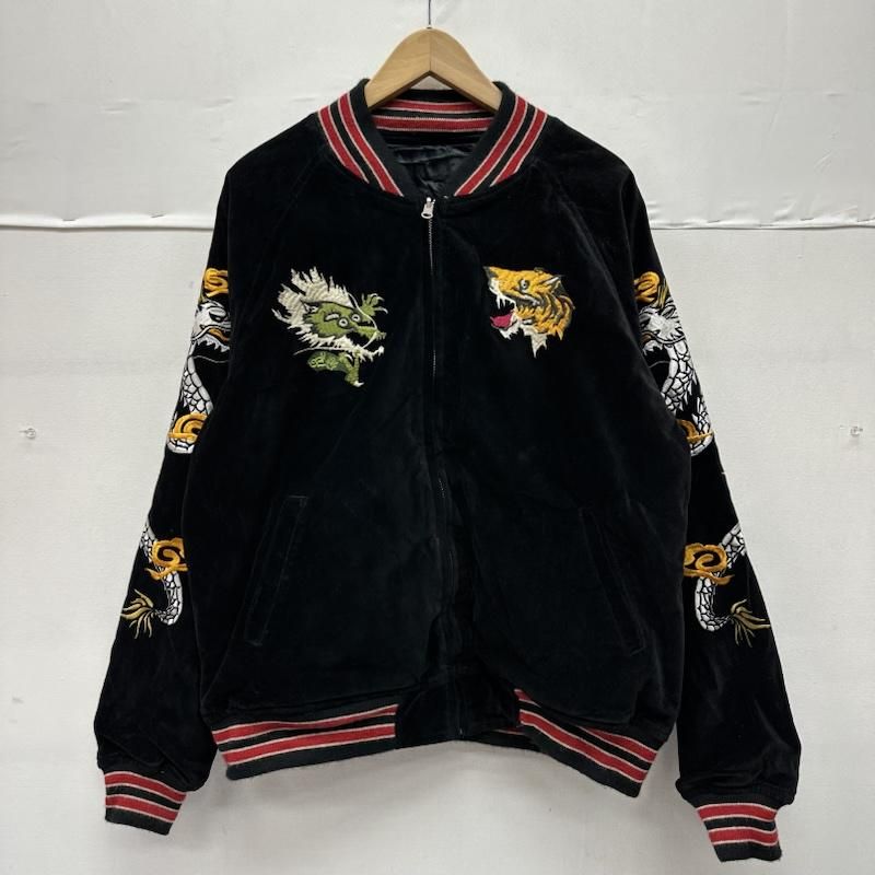 ヒューストン レーヨン ベロア リバーシブル 虎 龍 風神 雷神 刺繍