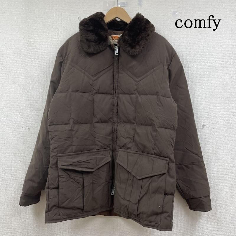 コンフィー キルティング ダウンジャケット 襟ボア フルジップ ポケット付き サイズML メンズ M ISItems 古着