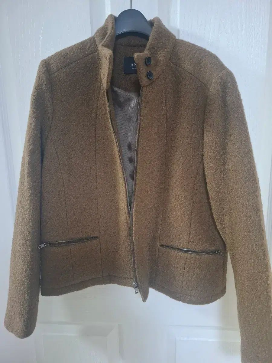ANSICH アンジク ブラウン ブークレ ジャケット 77― 後 保管のみ