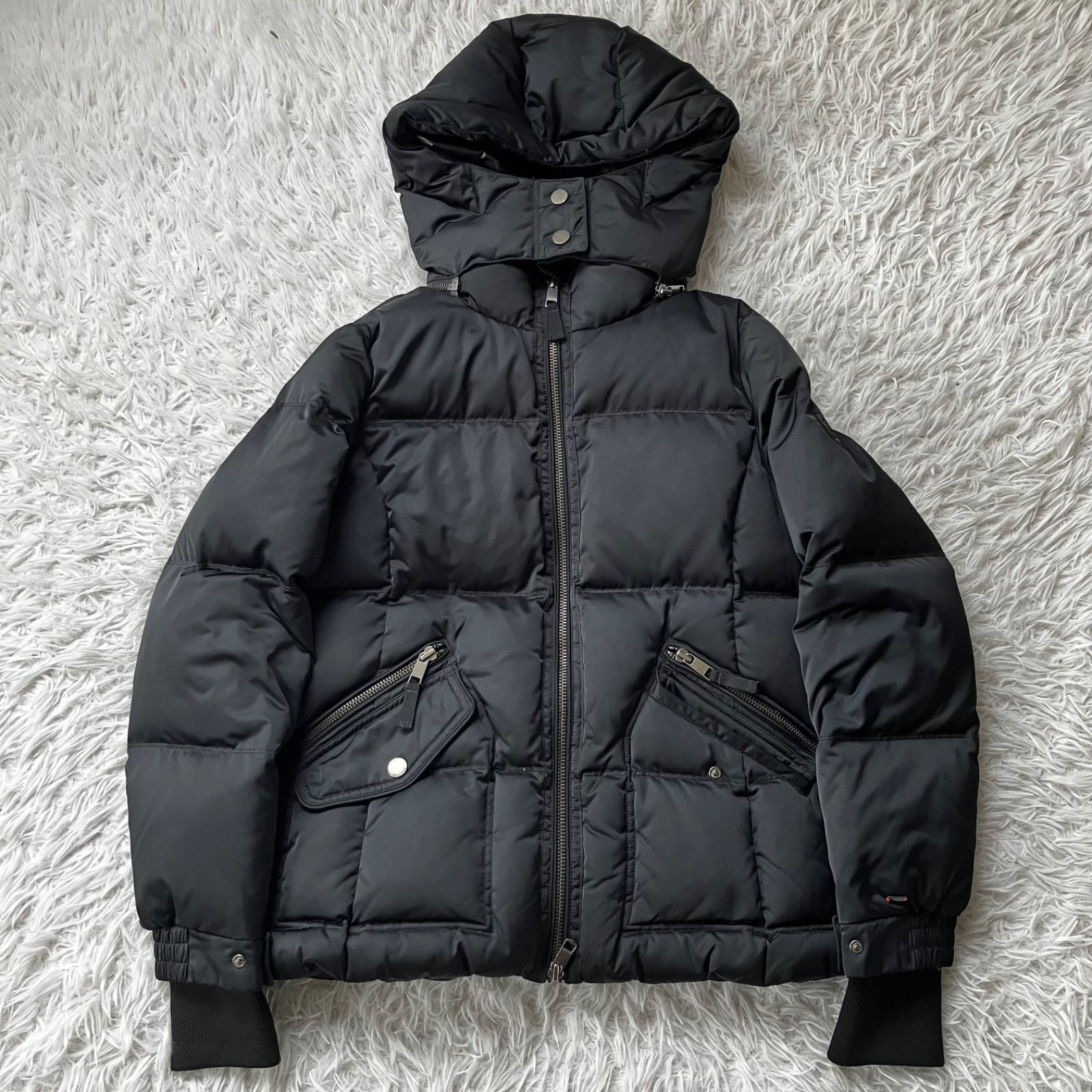 状態良 トミーヒルフィガー ダウンジャケット レディース 古着 Lサイズ ブラック 肉厚 フード 4313