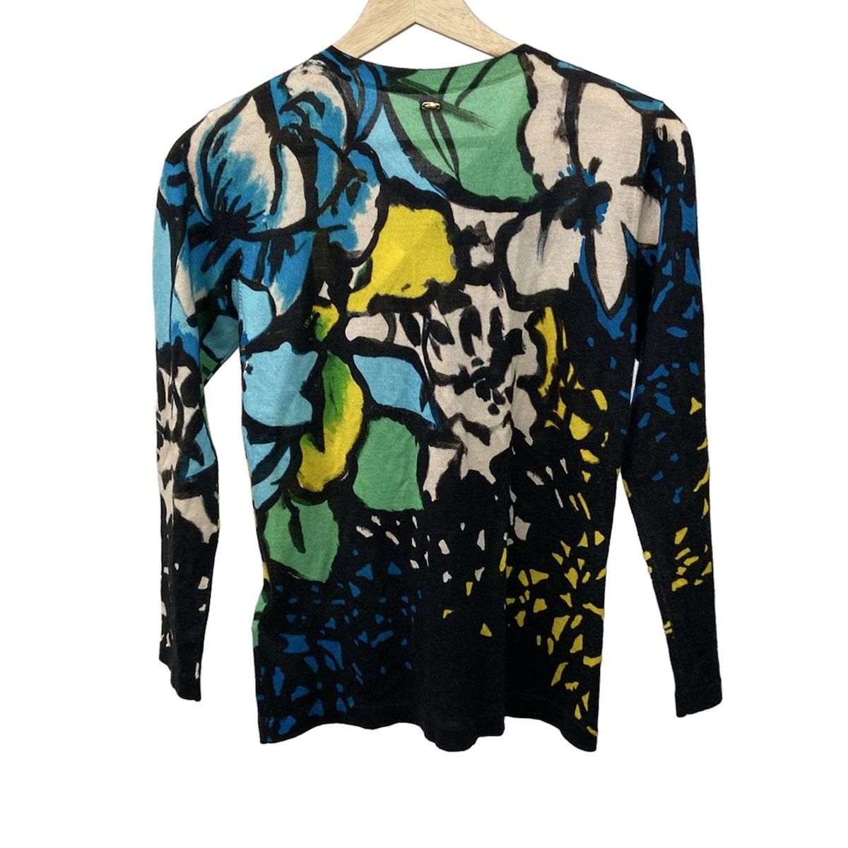 ESCADA(エスカーダ) カーディガン サイズS レディース美品 - 黒×マルチ