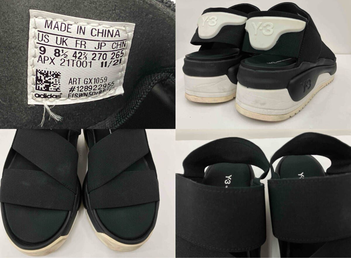  Y 3 ワイスリー YOHJI HOKORI SANDAL GX 1059 ブラック サイズ26 5 cw サンダル サンダル