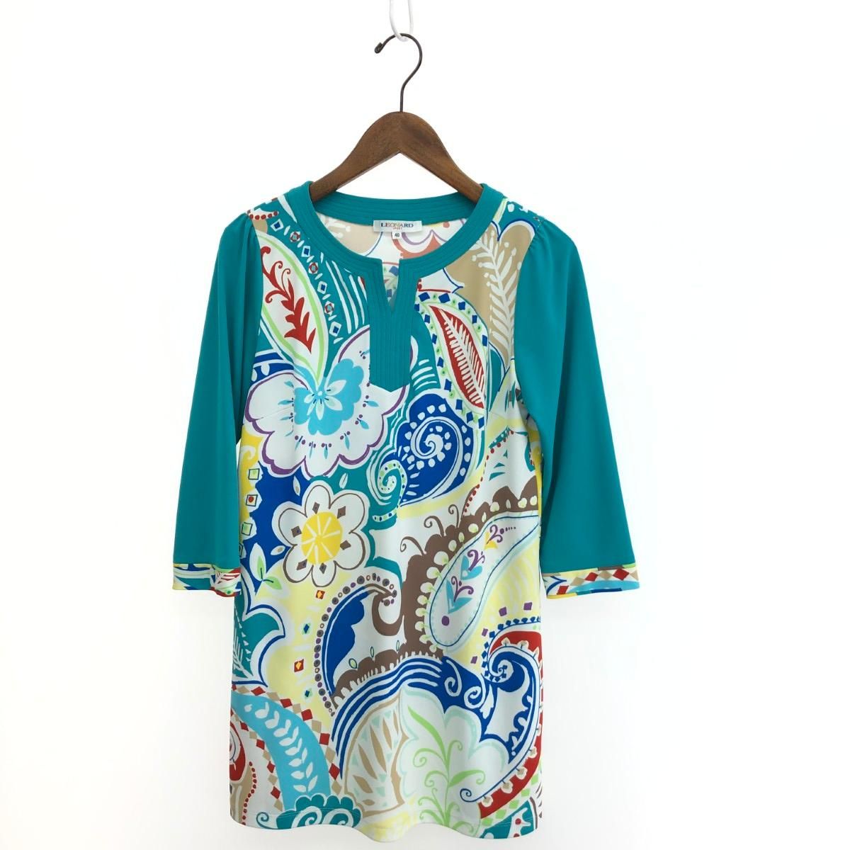 LEONARD SPORT レオナールスポーツ 長袖チュニック サイズ:40 総柄