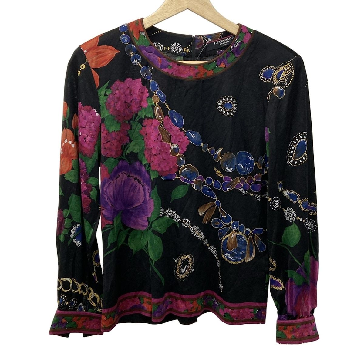 LEONARD(レオナール) 長袖カットソー サイズM レディース美品 - 黒