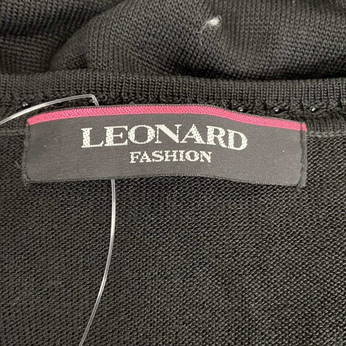 LEONARD(レオナール) カーディガン サイズ40美品 - 黒×ピンク×マルチ