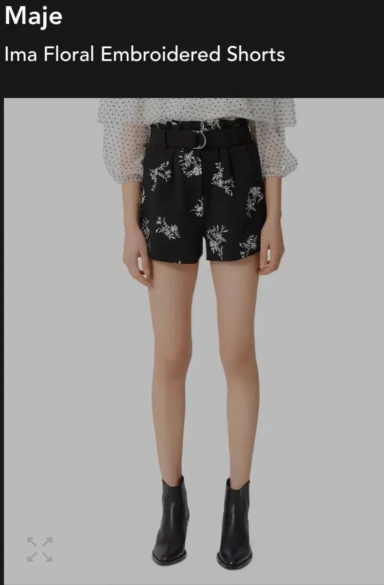 Maje フローラル 刺繍 ショーツ 36 タグ付き
