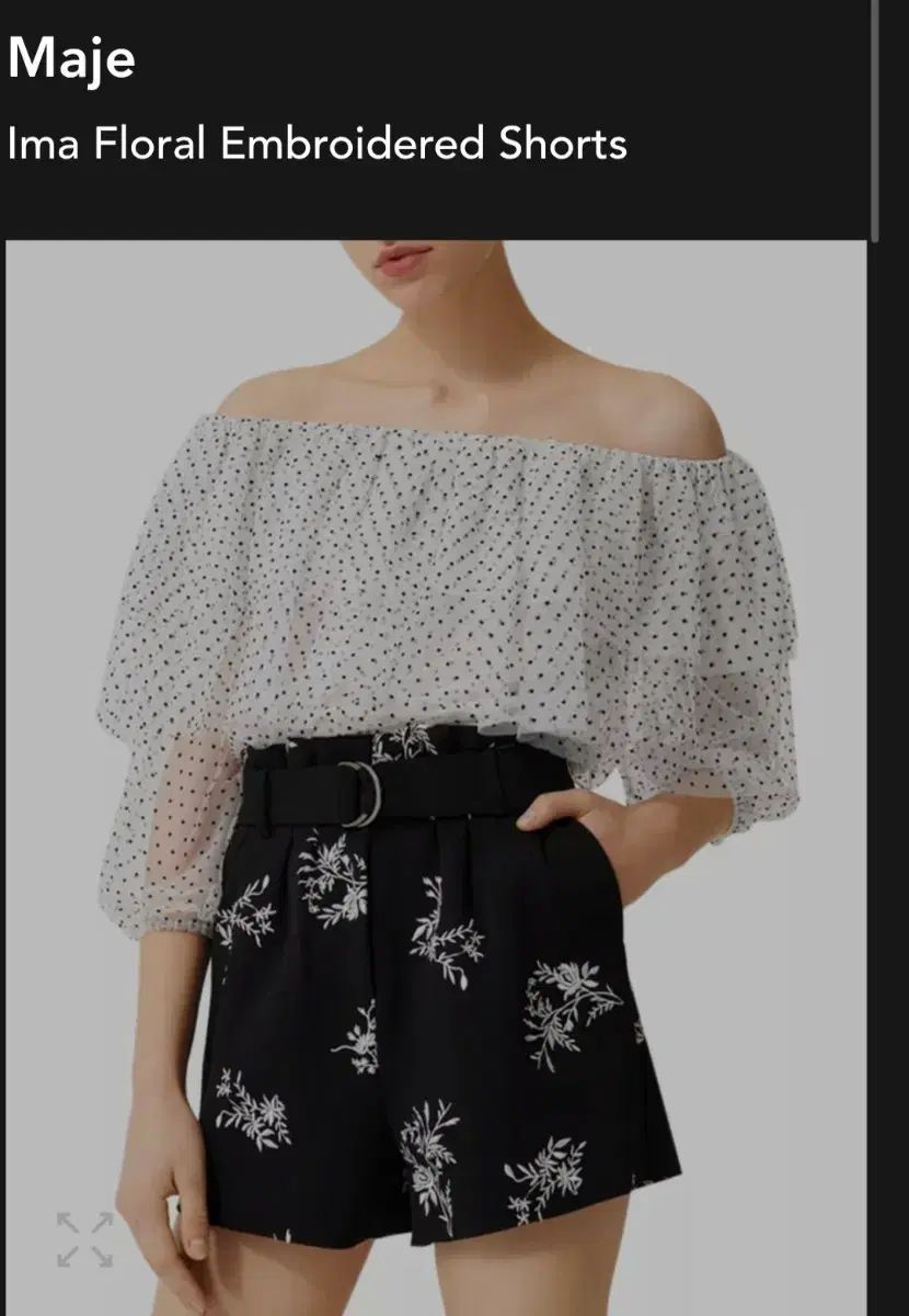 Maje フローラル 刺繍 ショーツ 36