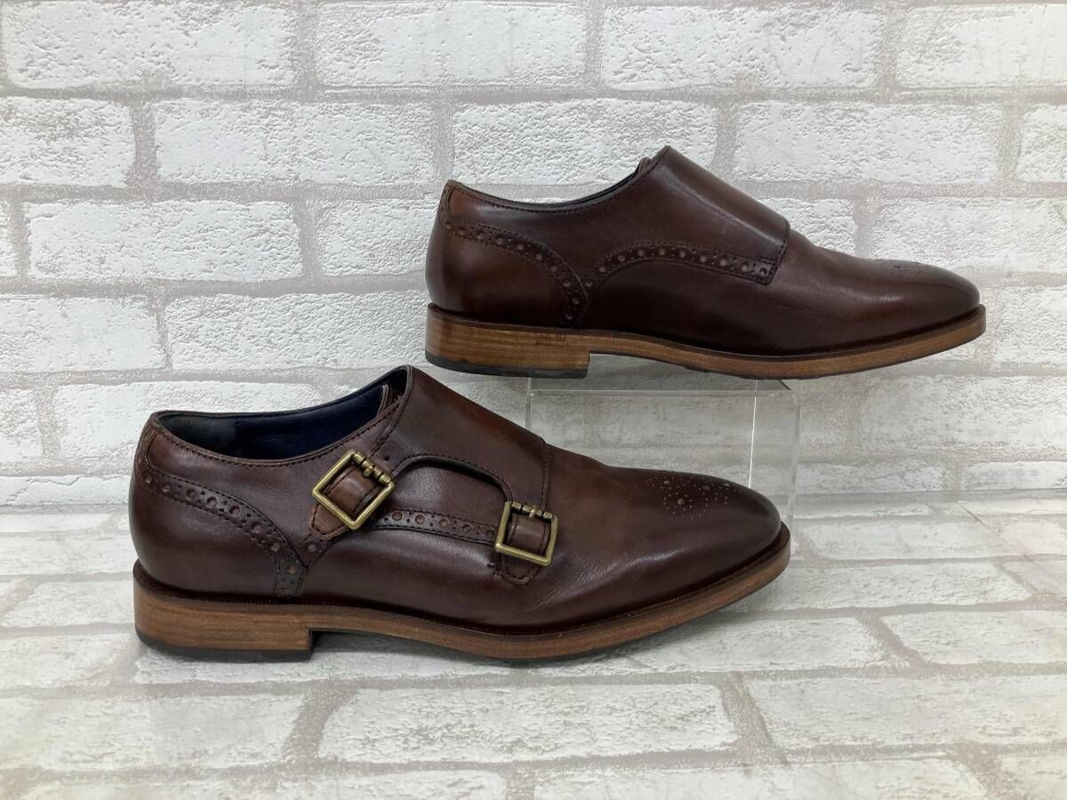 COLE HAAN C 26050 コール ハーン ハミルトン グランド ダブル モンク ビジネス ドレスシューズ メンズ マホガニー size 61 2 インド製
