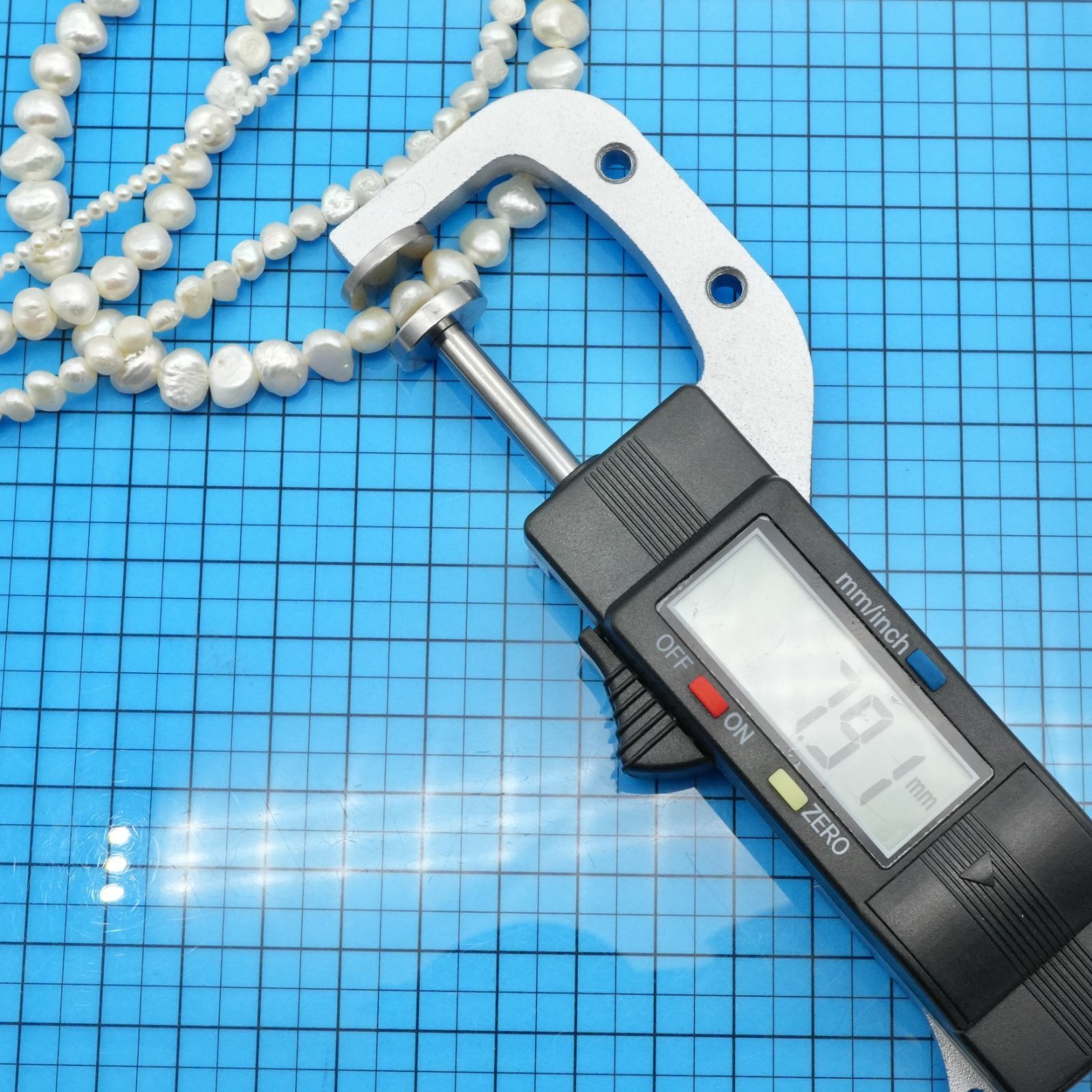 アガット シルバー 淡水パール 4連 ネックレス ゴールド/25-2266M