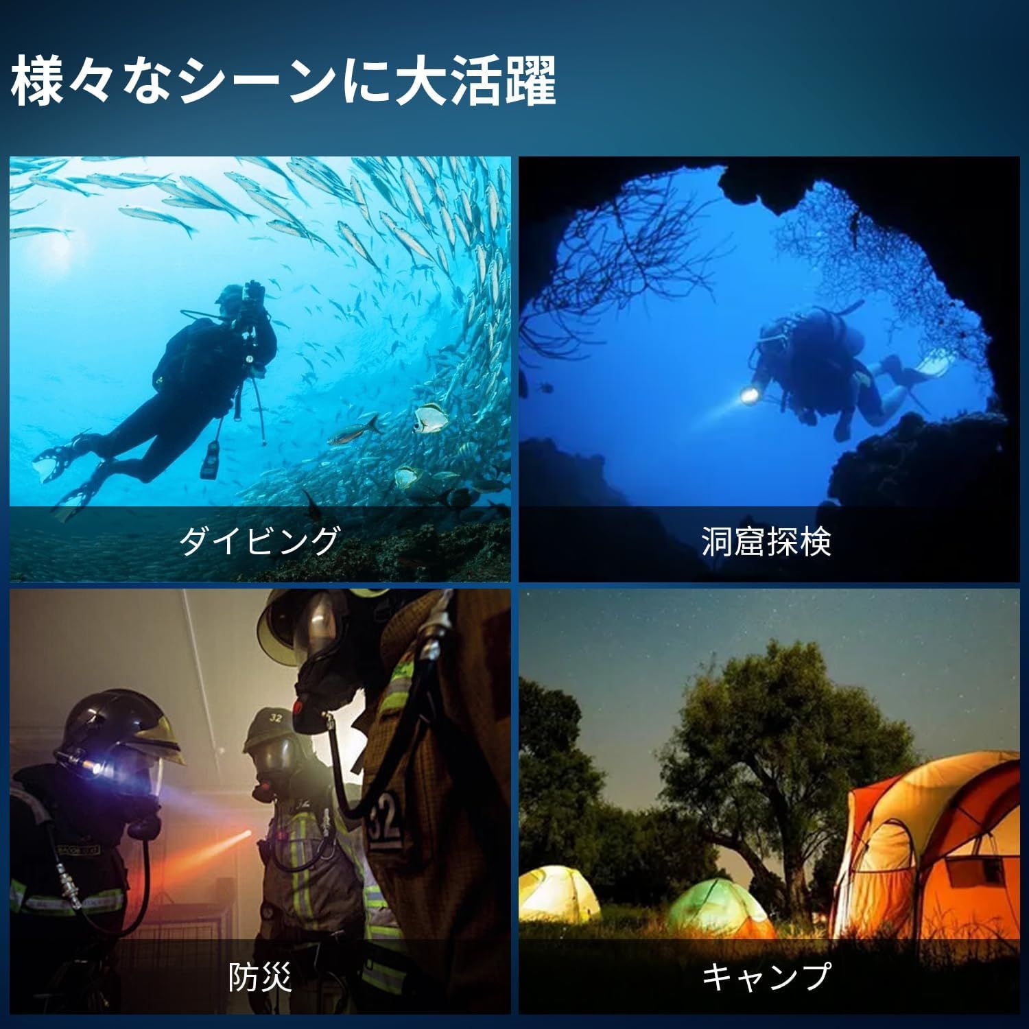  TrustFire DF 002 充電式スキューバダイビングライト LED懐中電灯 水中ライト 3200 LM IPX 8防水 水中100 Mまで使用可 310 v 08 ソーラーランタン 懐中電灯 ハンディライト ライト ランタン