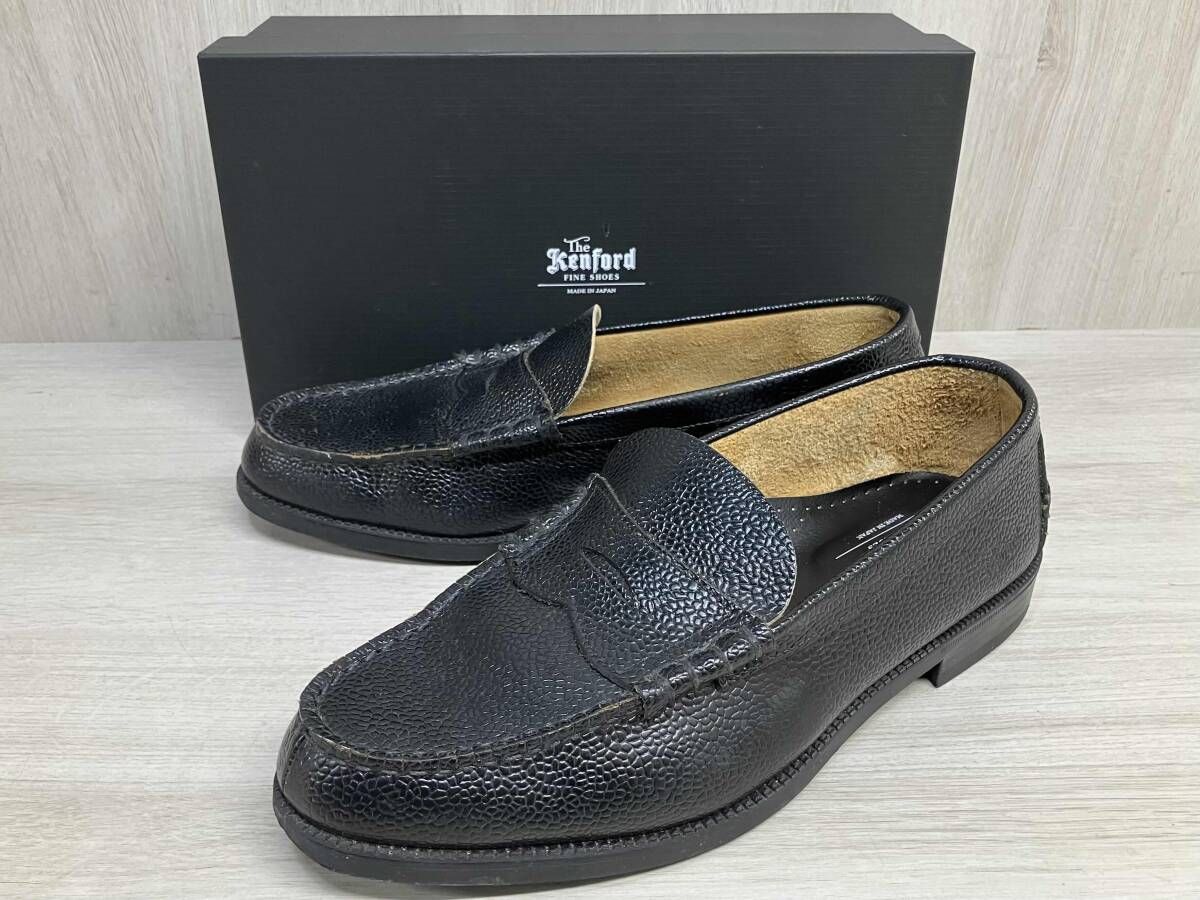 Kenford 本革 レザー コインローファー ケンフォード ドレス シューズ 靴 ブラック メンズ 27 5 cm