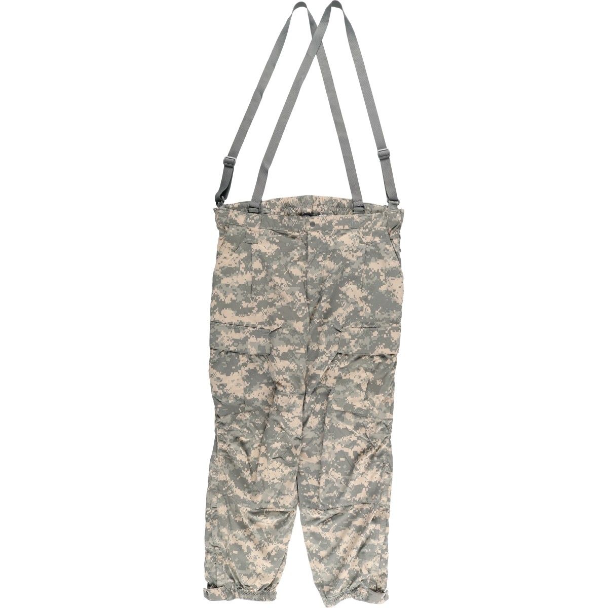 古着 ビッグサイズ 米軍実品 ECWCS GEN 3 LEVEL 5 迷彩柄 ACU デジタルカモ サスペンダー付き ソフトシェルパンツ L R eaa 602331