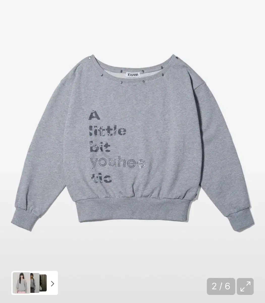 유희 YOUHEETIC HOTFIX OFF-SHOULDER SWEATSH