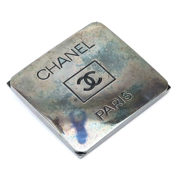 シャネル CHANEL ココマーク プレート ブローチ 96 P シルバー 17731