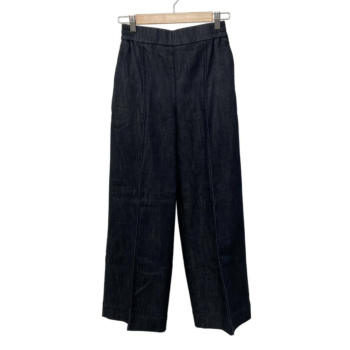 yori ヨリ パンツ サイズ36 S レディース ダークネイビー フルレングス デニム ウエストゴム ワイドパンツ