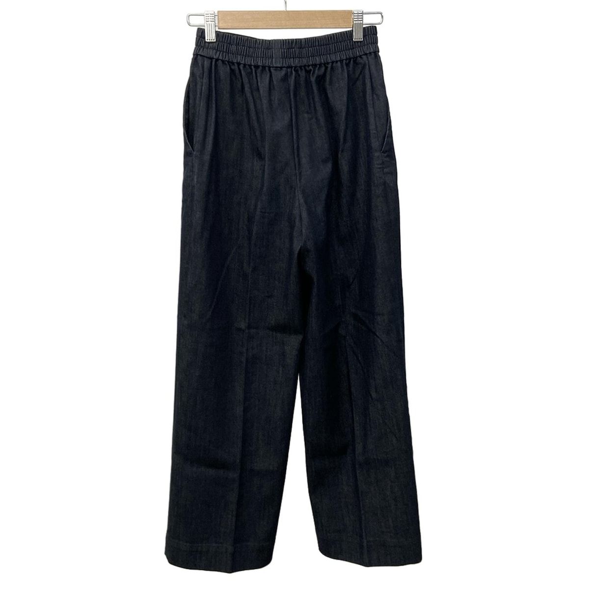 yori ヨリ パンツ サイズ36 S レディース ダークネイビー フルレングス デニム ウエストゴム ワイドパンツ