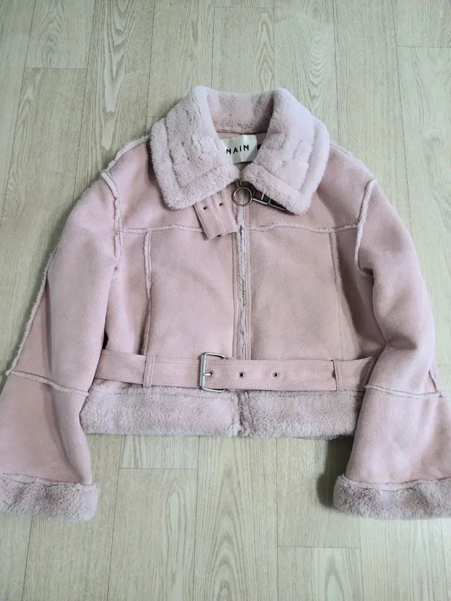 アトリエナイン ピンク ムートン ジャケット M
