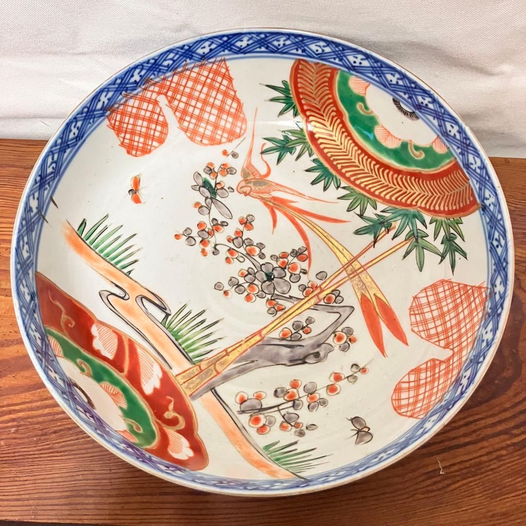 伊万里焼 錦手色絵大鉢 直径25cm 鳳凰柄 近代品 明治以降かと | 雑貨屋