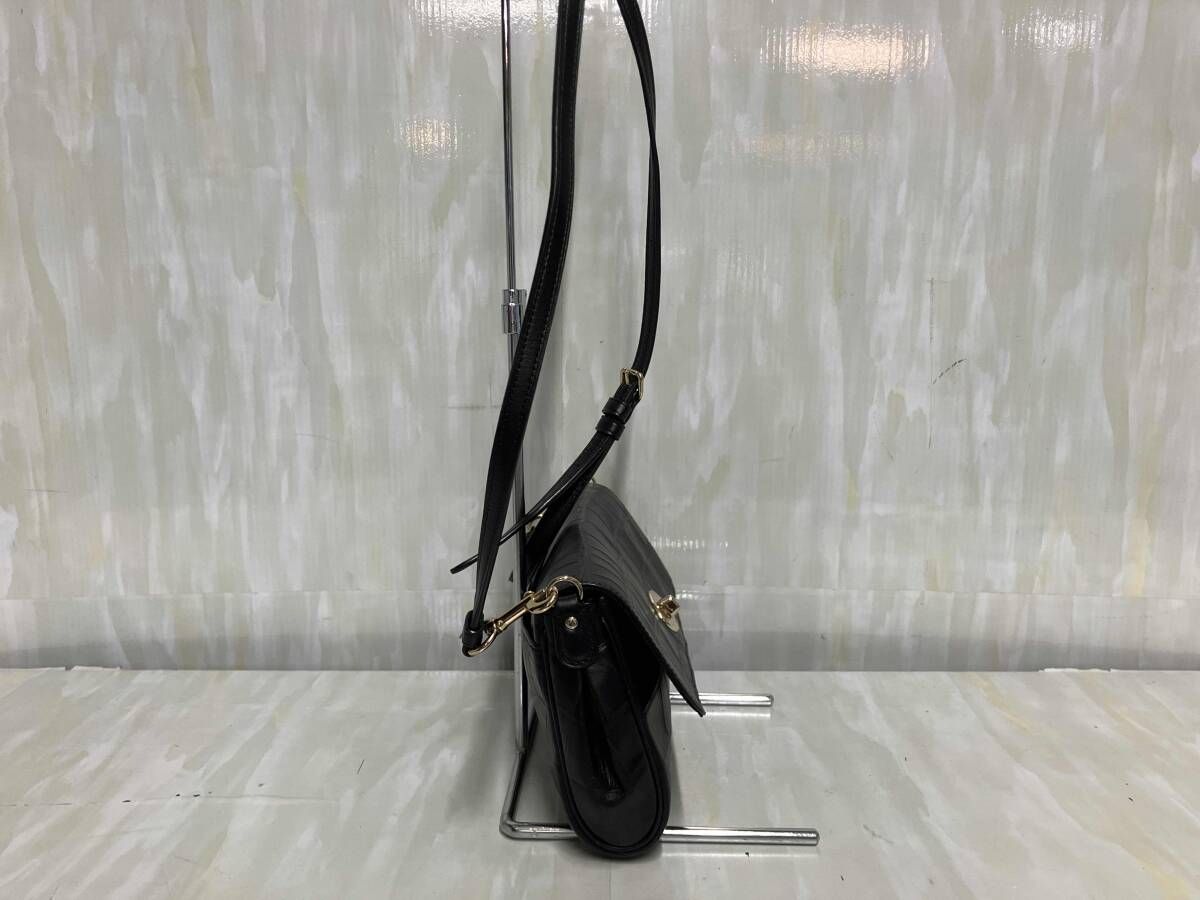 COACH コーチ ショルダーバッグ クロコ 型押し ターンロック レザー