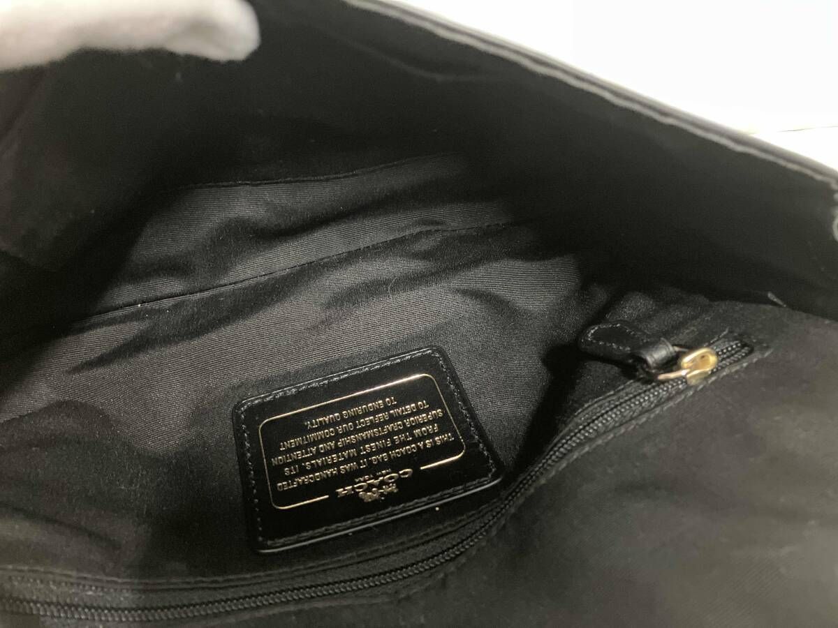 COACH コーチ ショルダーバッグ クロコ 型押し ターンロック レザー