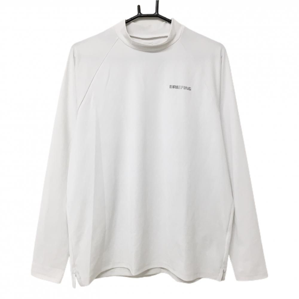 超美品】ブリーフィング 長袖ハイネックシャツ 白 ロゴシルバー