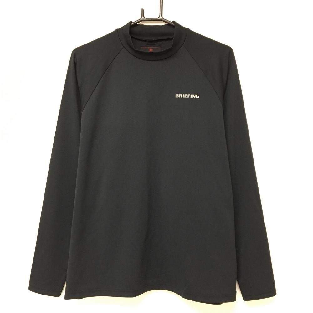 超美品】ブリーフィング 長袖ハイネックシャツ 黒 ロゴシルバー