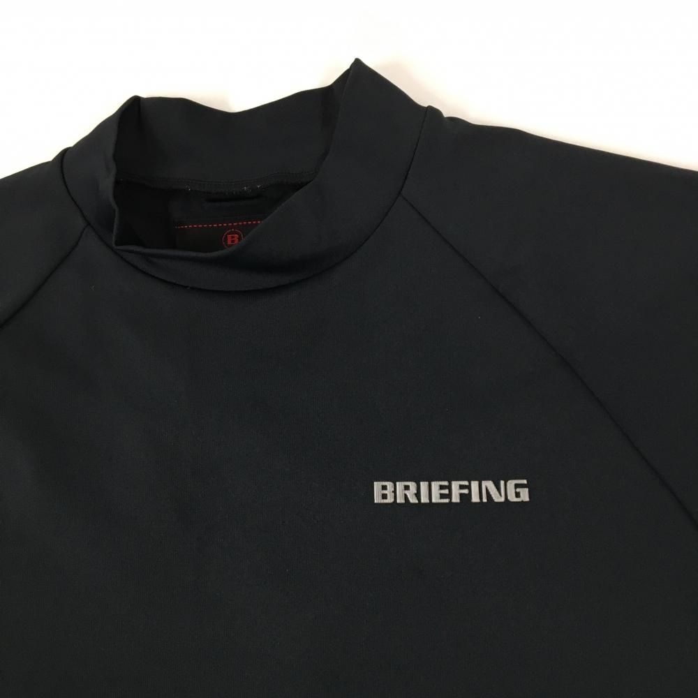 超美品】ブリーフィング 長袖ハイネックシャツ 黒 ロゴシルバー