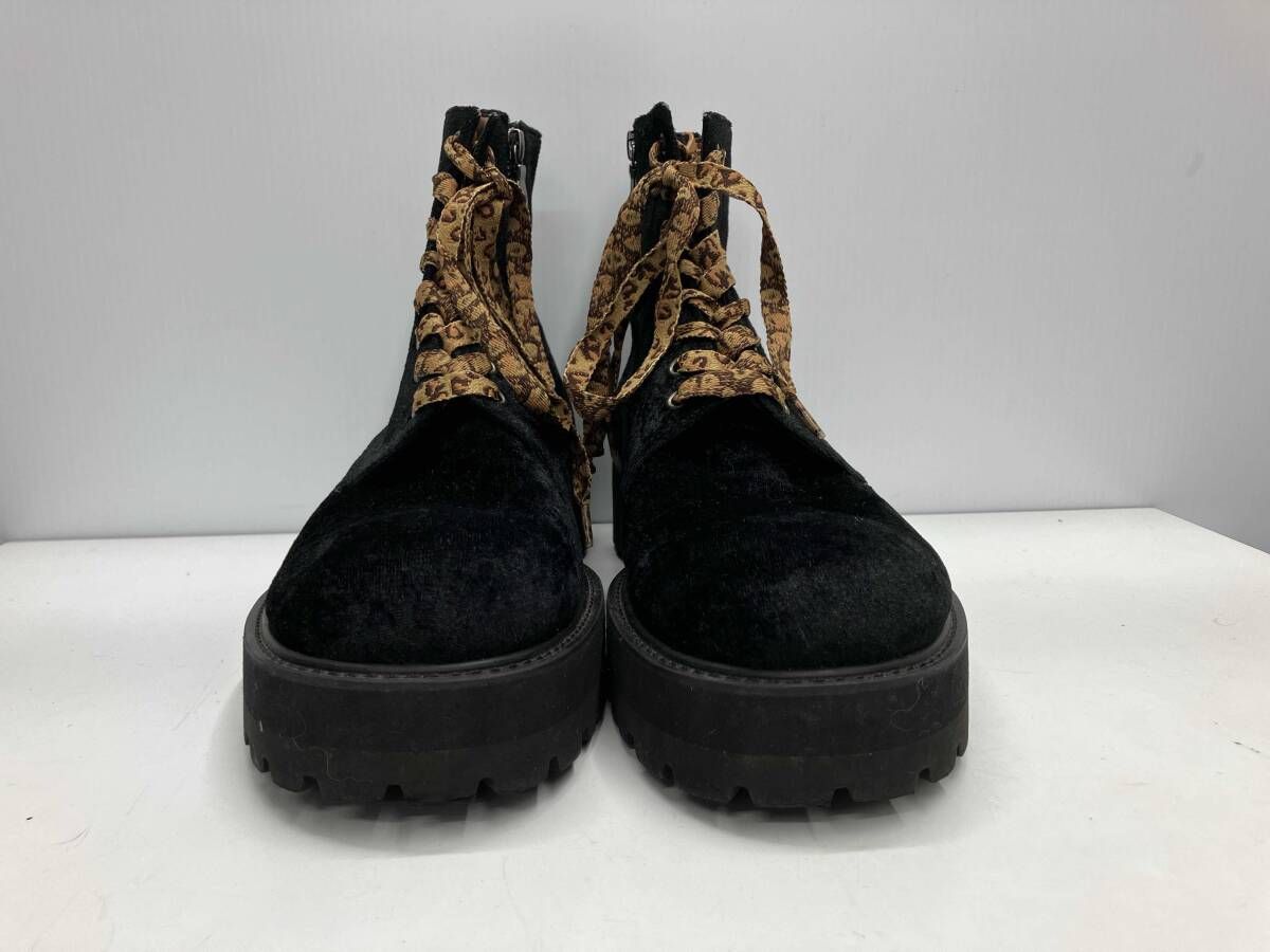 glamb グラム ブーツ ベロアストマーブーツ ブラック