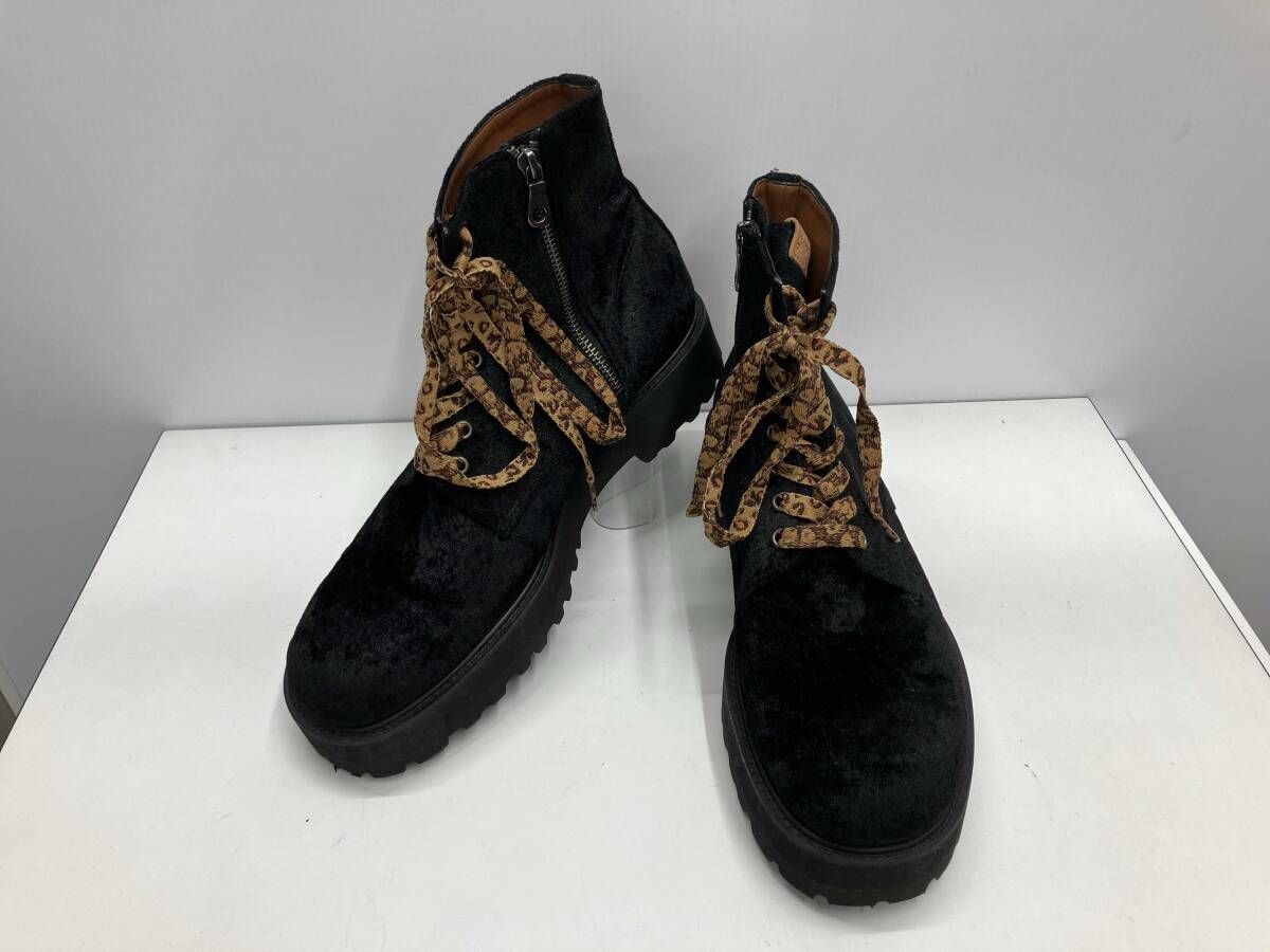 glamb グラム ブーツ ベロアストマーブーツ ブラック