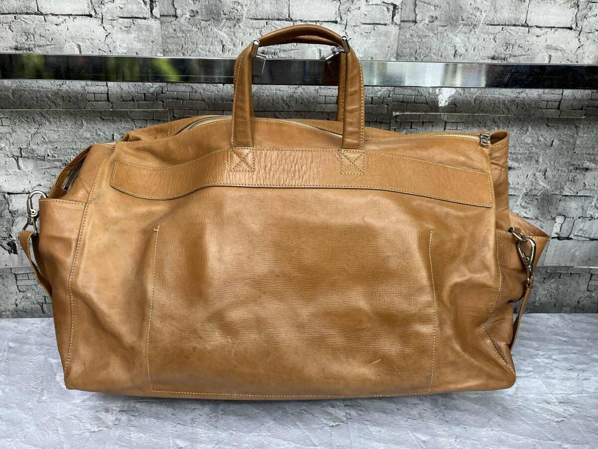 ISAAC REINA イサック レイナ レザー ブラウン ririジップ ボストンバッグ