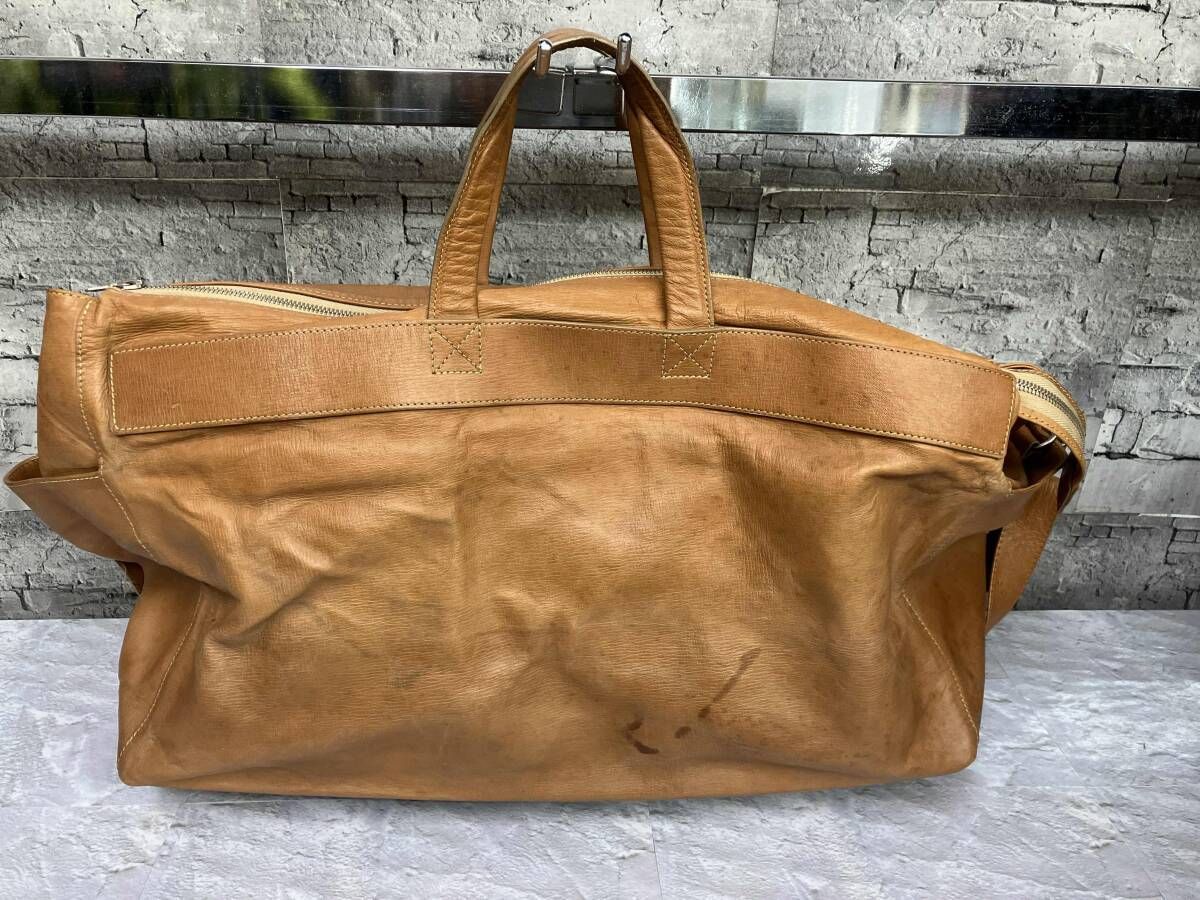 ISAAC REINA イサック レイナ レザー ブラウン ririジップ ボストンバッグ