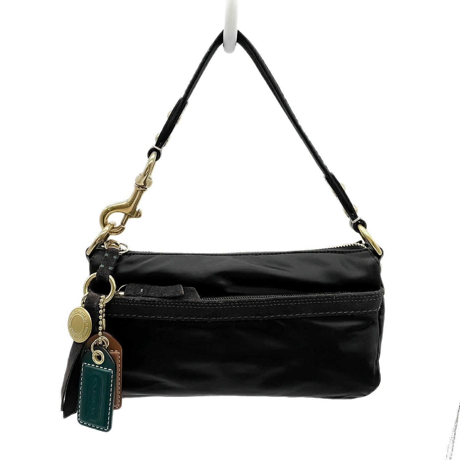 COACH コーチ アクセサリーポーチ ハンドバッグ チェック柄 赤 希少