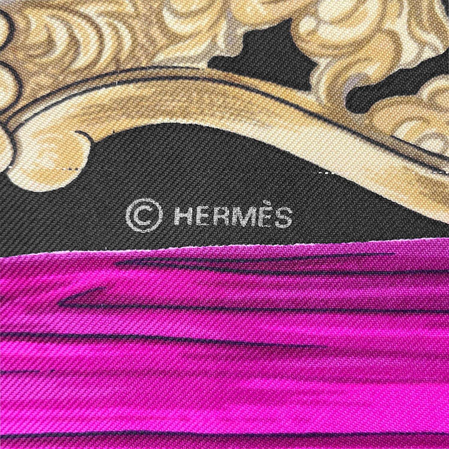 HERMES エルメス カレ90 ETRIERS 鎧 スカーフ ブラック/ピンク - メルカリ