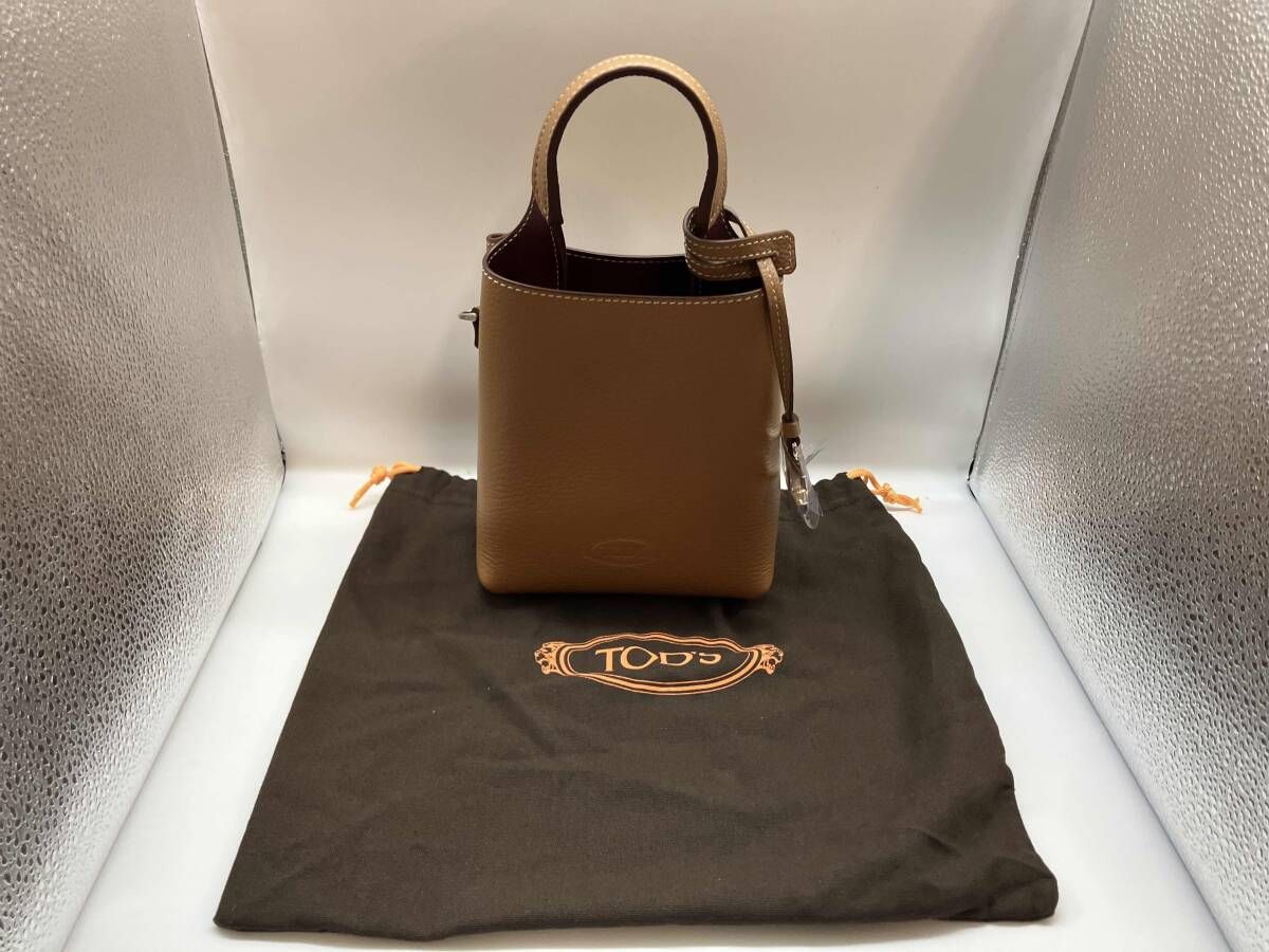 TOD S トッズ ハンドバッグ レザーバッグ マイクロ 2 way ショルダーバッグ ブラウン 箱あり 保存袋あり