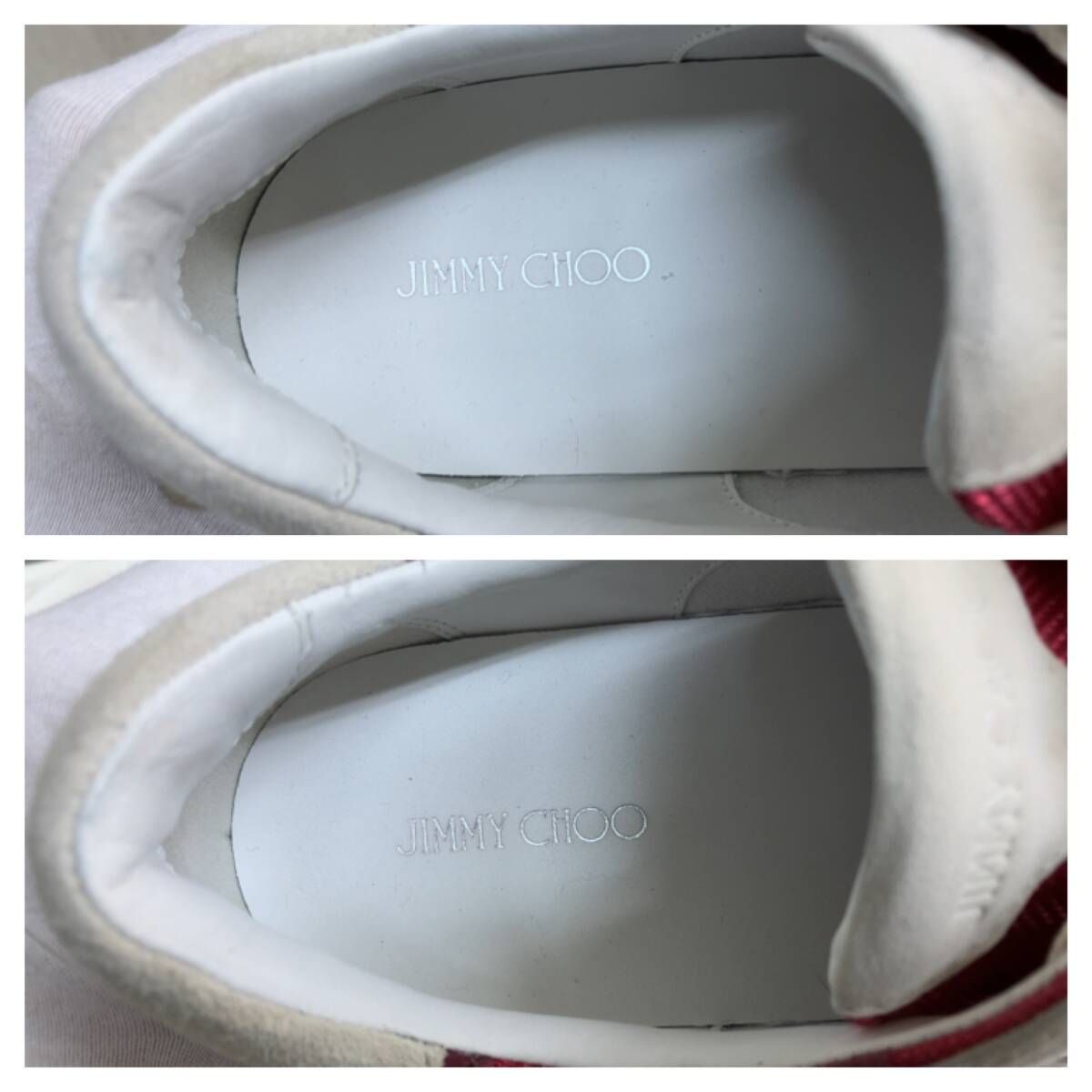 JIMMY CHOO LONDON ジミーチュウ スニーカー レッド×ホワイト×グレー
