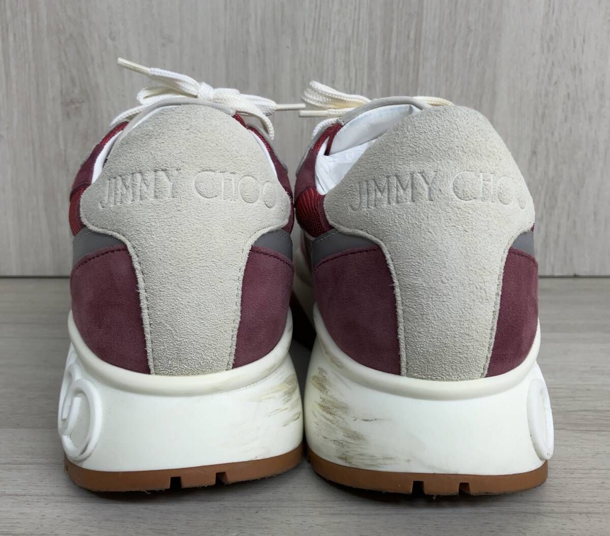 JIMMY CHOO LONDON ジミーチュウ スニーカー レッド×ホワイト×グレー