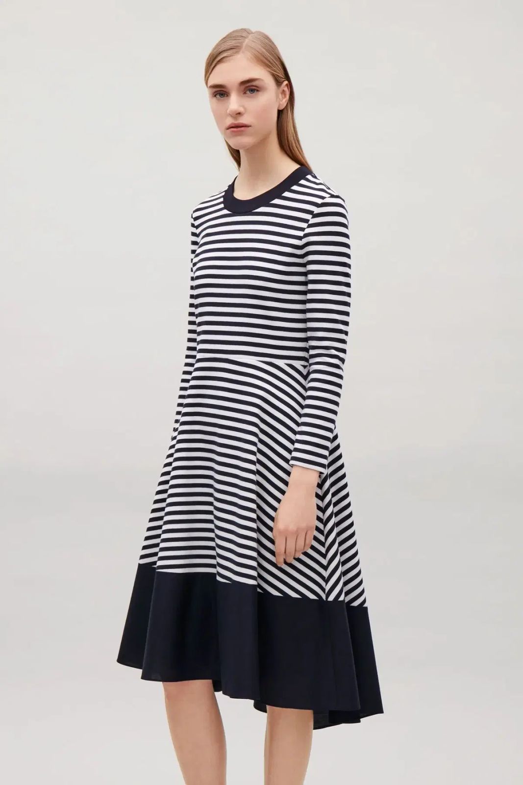 COS コス ストライプ パネル ジャージ ドレス XS サイズ