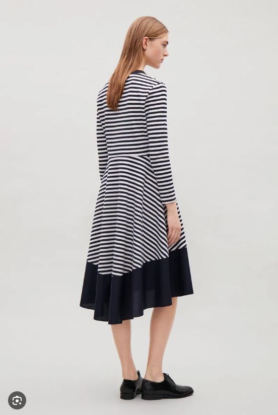 COS コス ストライプ パネル ジャージ ドレス XS サイズ