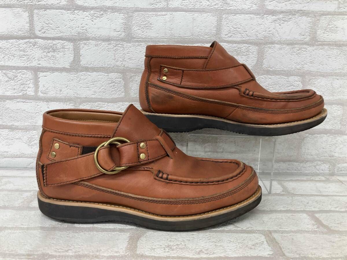 REGAL NC 4 F 59 GR ダブルリングブーツ リーガル ショートブーツ ブラウン メンズ size 26 cm レザー ベルト