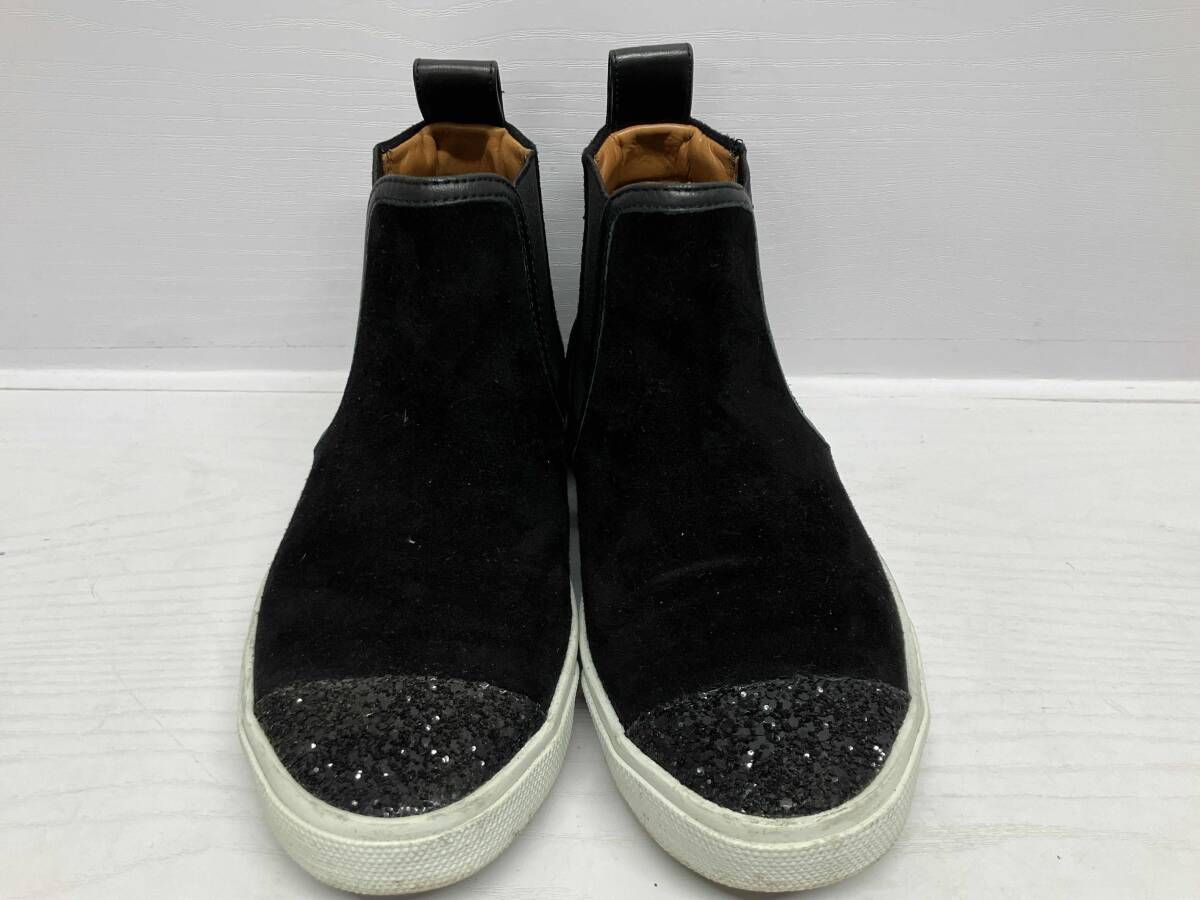 JIMMY CHOO ジミーチュウ スニーカー サイドゴアブーツ スエード スペイン製 表記サイズ34 ブラック 通年