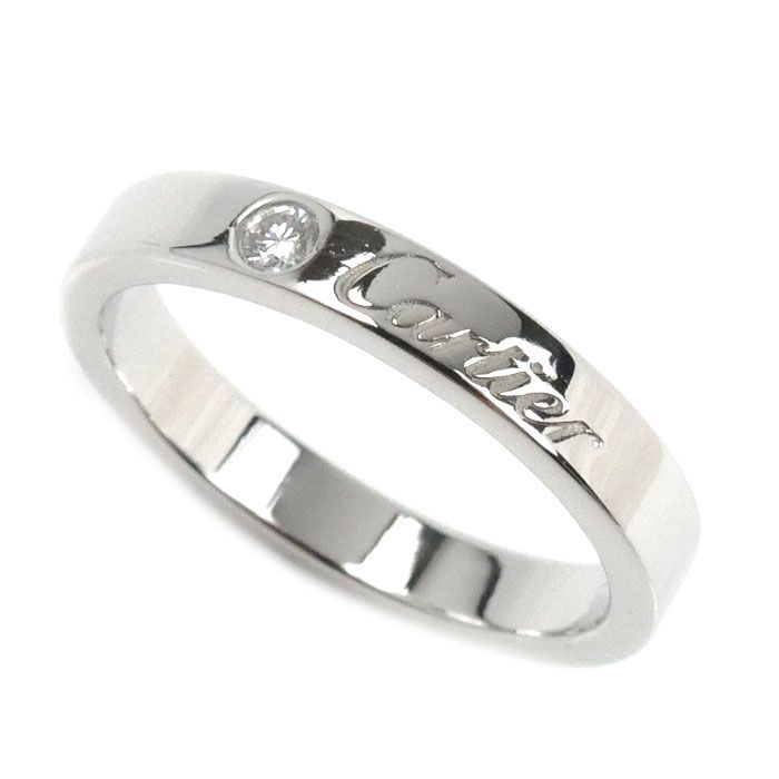 CARTIER カルティエ Pt 950プラチナ エングレーブド リング 指輪 ダイヤモンド 11号 51 5 1 g レディース