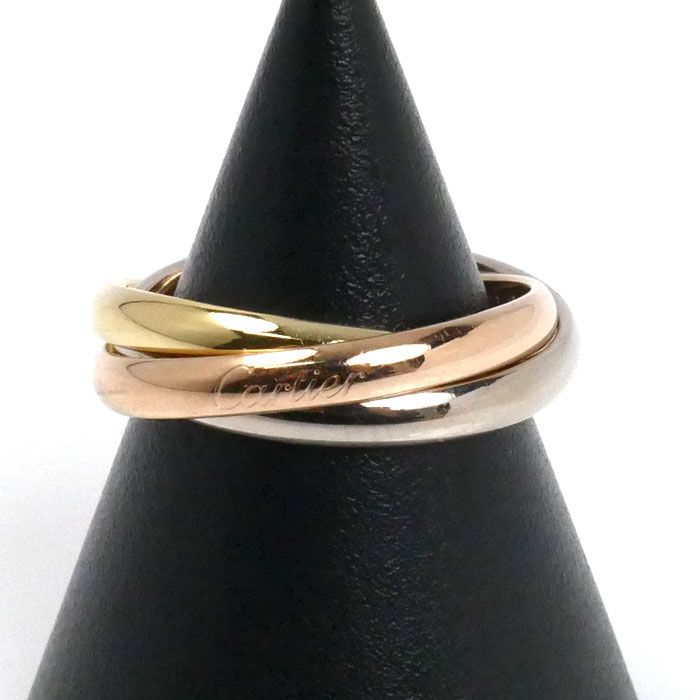 CARTIER カルティエ K 18 YG イエローゴールド PG ピンクゴールド WG トリニティ スモール リング 指輪 9号 49 5 6 g レディース