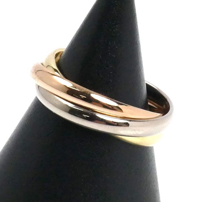 CARTIER カルティエ K 18 YG イエローゴールド PG ピンクゴールド WG トリニティ スモール リング 指輪 9号 49 5.6 g レディース