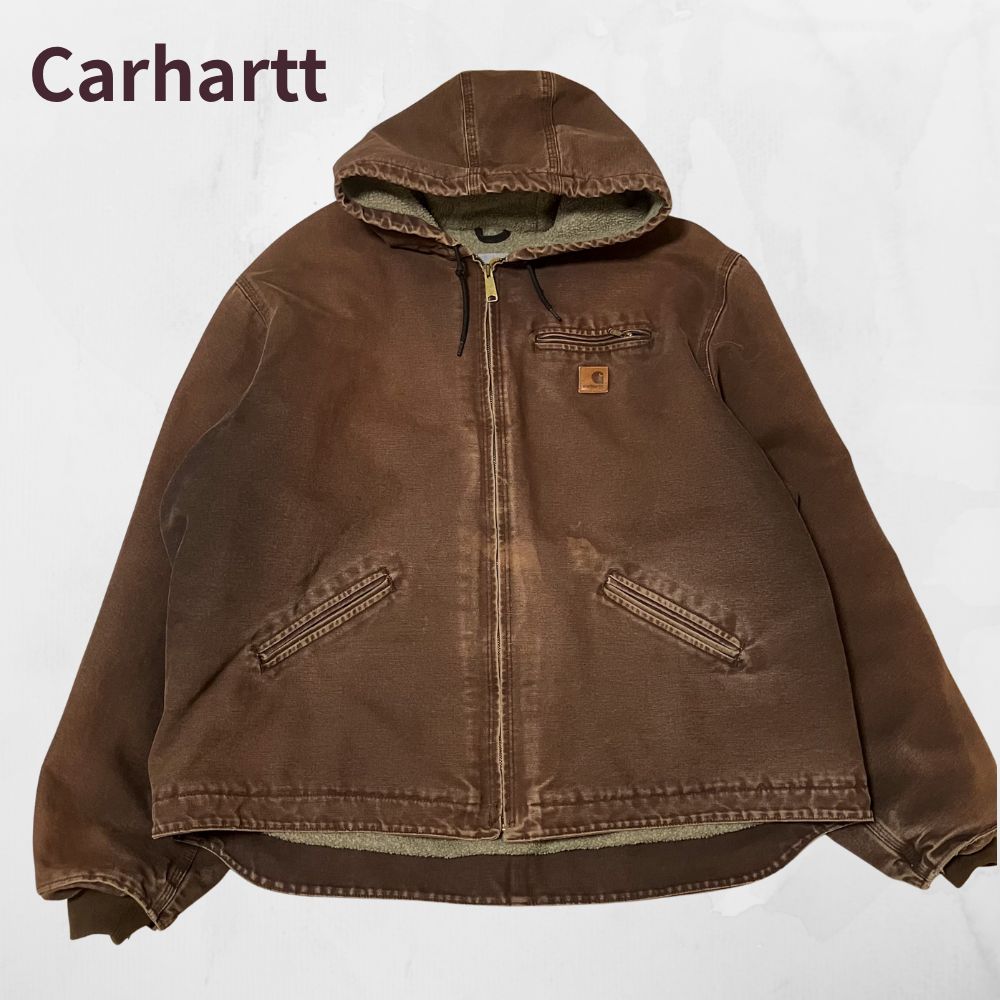Carhartt カーハート ダックパーカー ボア裏地 ブラウン 3 XL USA規格