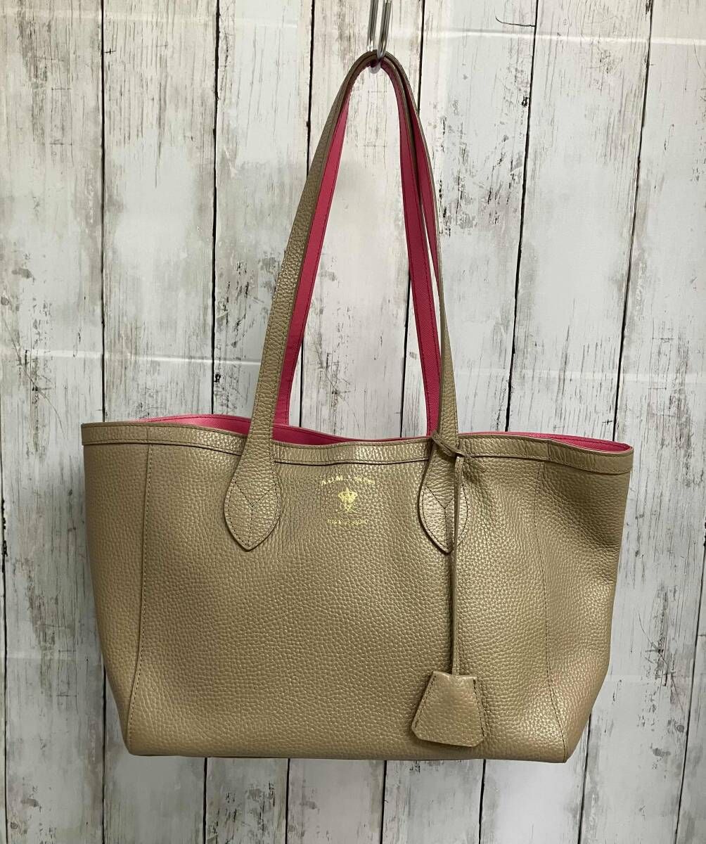 人気✨A.D.M.J トートバッグ ビジネス グレージュ A4収納 肩掛け シボ