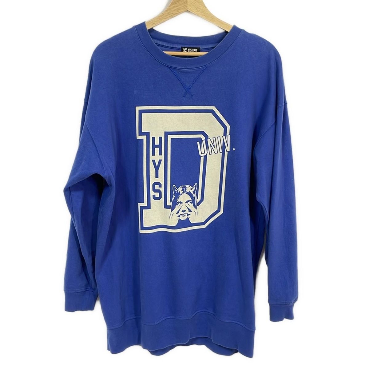 HYSTERIC GLAMOUR(ヒステリックグラマー) トレーナー サイズF レディース - ブルー×アイボリー 長袖