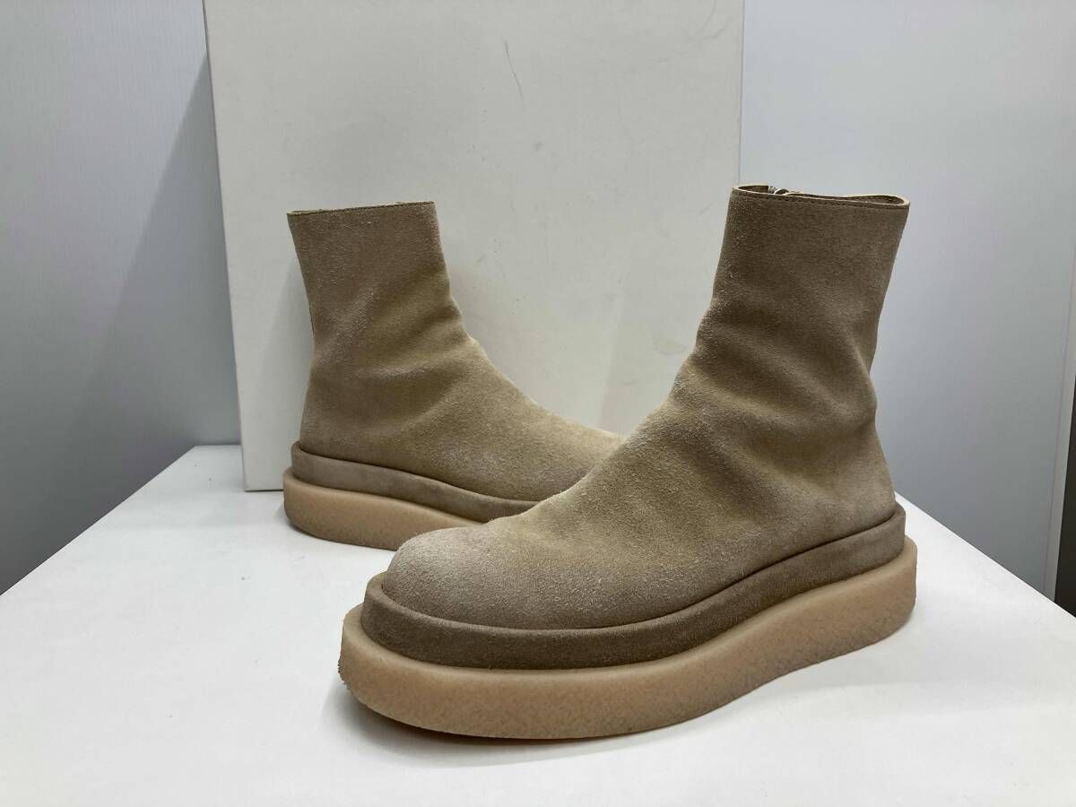 き JIL SANDER ジルサンダー LOW BOOT THICK SUEDE REVERSE DARK SAND ブーツ サイズ41 ベージュ