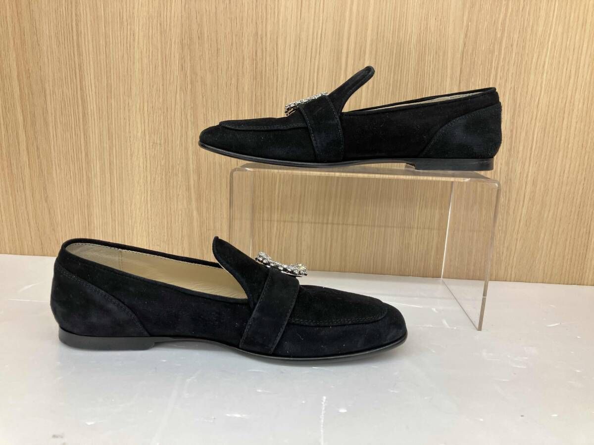 JIMMY CHOO ジミーチュウ スエード ビジューバックル イタリア製